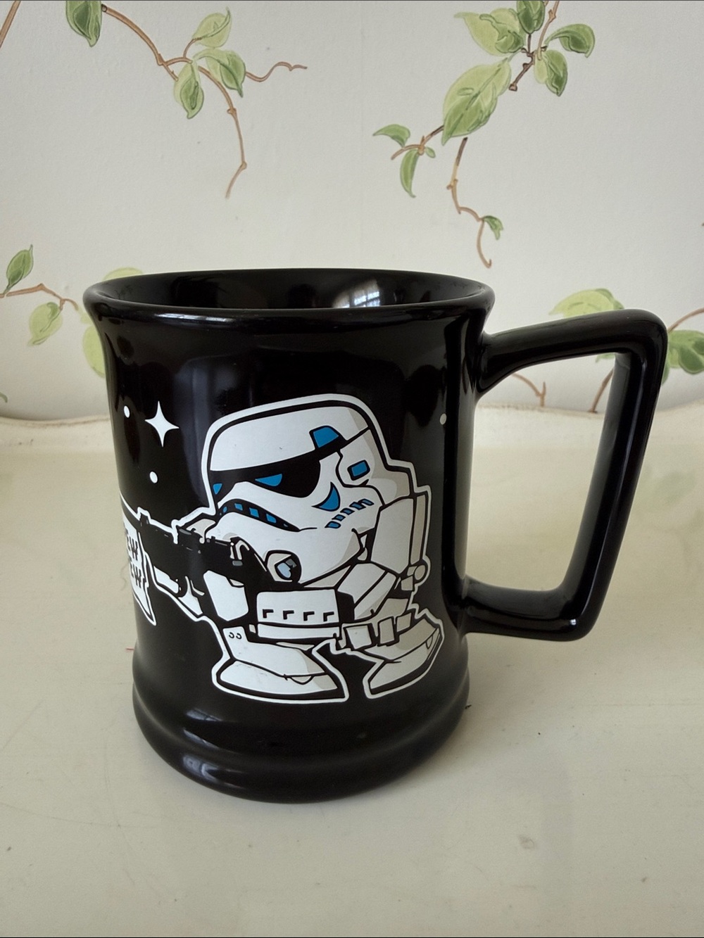 Stars Wars Pew Pew Stormtrooper Black Ceramic Coffee Mug - Disney